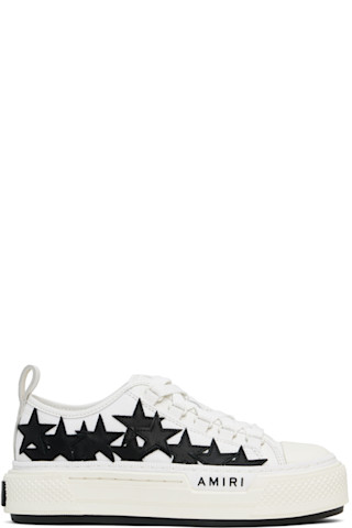 AMIRI: White & Black Stars Court Low Sneakers | SSENSE AMIRI: White & Black Stars Court Low Sneakers | SSENSE