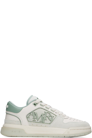 White & Green Classic Low Sneakers by AMIRI on Sale
