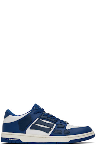 【個性を放つ】AMIRI ホワイト＆ブルー Skel-Top Low スニーカー AMIRI Blue & White Chunky Skel Top Low Sneakers Amiri