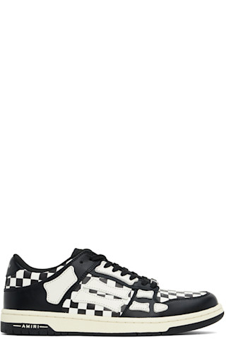 【AMIRI】ブラック&ホワイト ブロックチェック スニーカー AMIRIのブラック&ホワイト ブロックチェック Skel Top