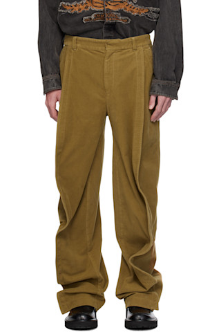 Beige Banana Trousers by Y/Project on Sale Beige Banana Trousers by Y/Project on Sale