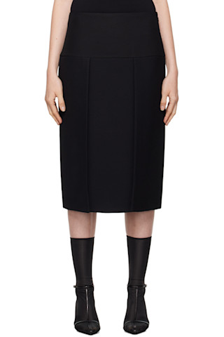 スカート KHAITE FW24 'Kidd' skirt (41324092 200) Black Kidd Midi Skirt by KHAITE on Sale