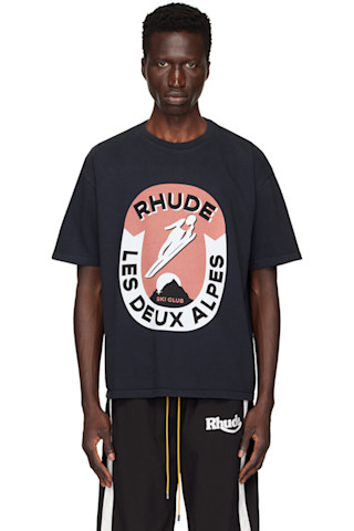 【関税込み】Rhude ブラック Les Deux Alpes Tシャツ 242923M213003_1.jpg