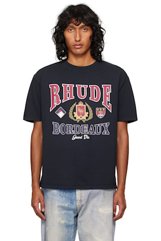 【関税込み】Rhude ブラック Bordeaux Grand Tシャツ 242923M213040_1.jpg