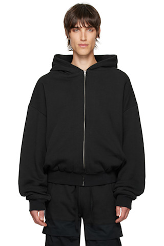 Entire Studios: Black Thermal Hoodie | SSENSE Entire Studios: Black Thermal Hoodie | SSENSE