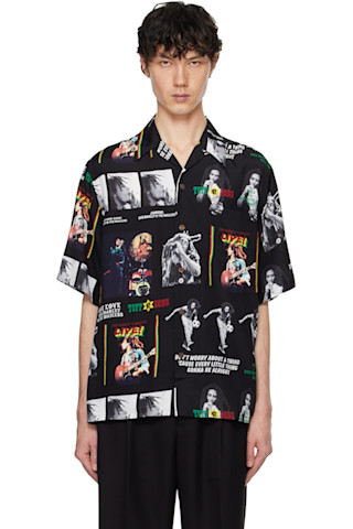 WACKO MARIA × BOB MARLE アロハシャツ　黒 XL WACKO MARIA×BOB MARLEY HAWAIIAN SHIRT TYPE-1 アロハシャツ