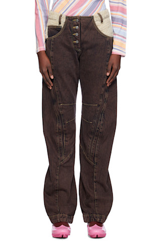 Kiko Kostadinov: Brown Paneled Levi's Edition Jeans | SSENSE Kiko Kostadinov: Brown Paneled Levi's Edition Jeans | SSENSE