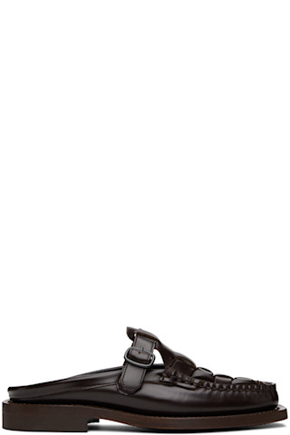 Brown Bonell T-Bar Loafers by HEREU on Sale