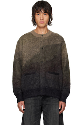 stein: Brown Gradation Mohair Knit Cardigan | SSENSE stein: Brown Gradation Mohair Knit Cardigan | SSENSE
