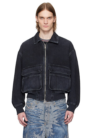 DIESEL ◆ロゴ デニム ジャケット ブラック◆関税送料込み 251001M177003_1.jpg