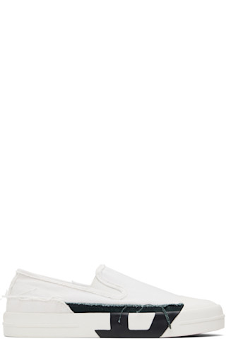 【完売必至】DIESEL S-D-Verse So スリッポンスニーカー Diesel: ホワイト S-D-Verse So スニーカー | SSENSE 日本