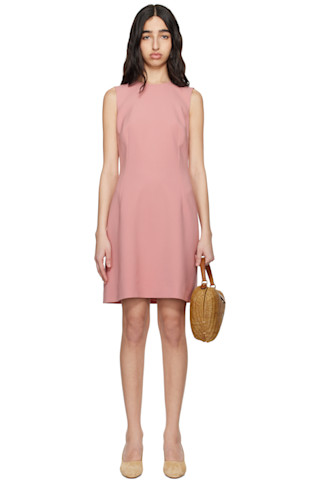 Dolce&Gabbanaのピンク ウールクレープ フィット＆フレア ミニ