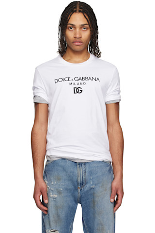 セール【DOLCE&GABBANA】ブランドロゴ刺繍 コットン Tシャツ 251003M213000_1.jpg