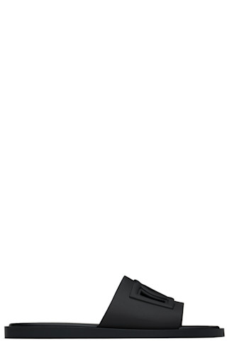 注目!【DOLCE&GABBANA】プールスライドサンダル(ブラック) Dolce&Gabbana: ブラック Beachwear ラバー プールスライド
