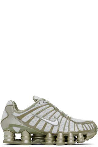 Nike: Silver & Khaki Shox TL Sneakers | SSENSE