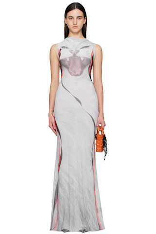 ワンピース OTTOLINGER Woman Dress Multicolor 10150030102 PRIWHT Ottolinger: Multicolor Mesh Maxi Dress | SSENSE