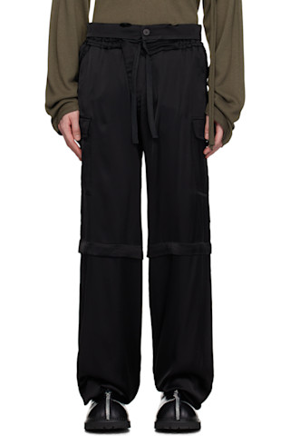 Ottolinger ブラックワイドパンツ Black Baggy Cargo Pants by Ottolinger on Sale