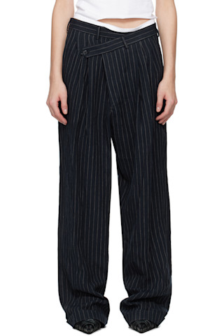 【関税込み】R13 ネイビー Triple Pleat Crossover トラウザーズ 251021F087008_1.jpg