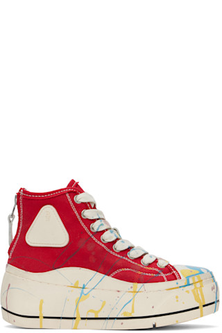 R13: レッド Kurt ハイカットスニーカー | SSENSE 日本 R13: レッド Kurt ハイカットスニーカー | SSENSE 日本