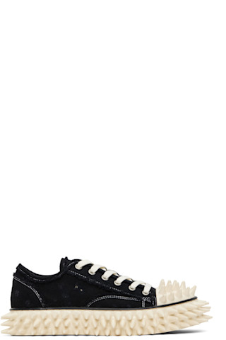 doublet: Black Spiky Canvas Sneakers | SSENSE
