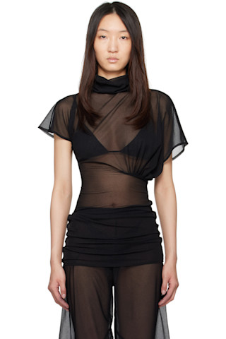 Black Hollywood Lilith Top by Rick Owens Lilies on Sale