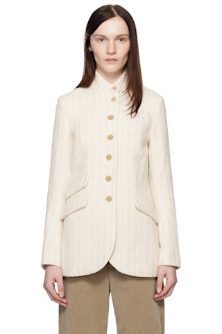 【美品】RANDEBOO Classic tweed jacket 白 F 美品】RANDEBOO Classic tweed jacket 白 F RANDEBOO