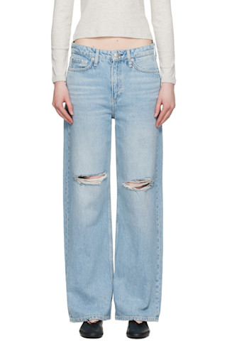 【関税込み】rag & bone ブルー Logan ミッドライズ ジーンズ Blue Logan Mid-Rise Jeans by rag & bone on Sale