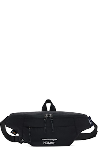 Comme des Garçons Homme: Black Cordura Logo Crossbody Bag Comme des Garçons Homme: Black Cordura Logo Crossbody Bag