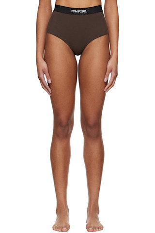 Brown Modal Signature Briefs by TOM FORD on Sale
