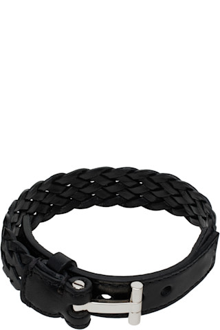 【関税込み】TOM FORD ブラック Woven Leather T ブレスレット TOM FORDのブラック Woven Leather T ブレスレットがセール中