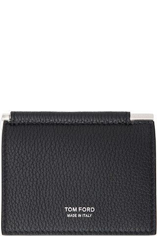 TOM FORD: ブラック スモール グレインレザー マネークリップ カード