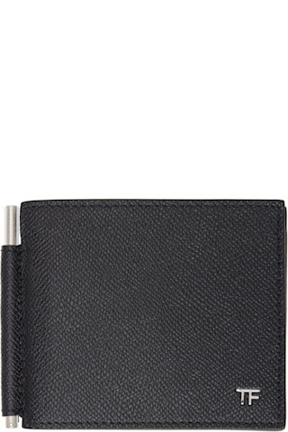 TOM FORD: ブラック スモール T Line グレインレザー