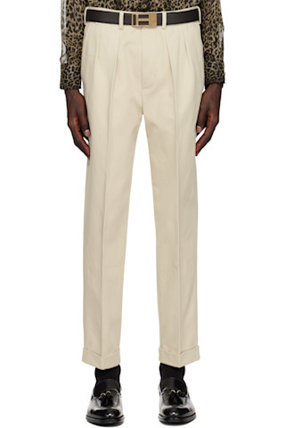 トムフォード　スラックスパンツ　ベージュ　44 TOM FORD トムフォード ボクサーパンツ メンズ コットン 前開き