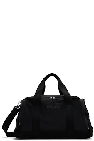 BOSS ボス★ブラック Holdall ダッフルバッグ BOSSのブラック ポリッシュド ハードウェア ホールドオール