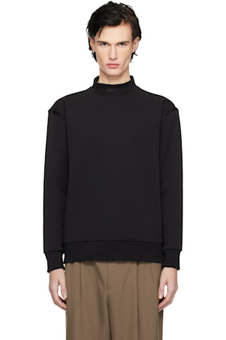 【関税込み】BOSS ブラック モックネック スウェットシャツ BOSSのブラック モックネック スウェットシャツがセール中