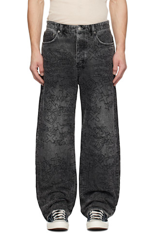 Ksubi: Black MAXX Stencil Stitch Jeans SSENSE Canada