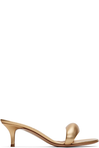 【新品未使用】Gianvito Rossi Bijoux Muleゴールド 37 Gianvito Rossi: Gold Bijoux 35 Mules | SSENSE
