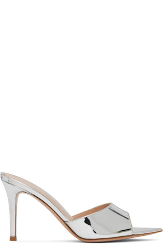 Gianvito Rossiのシルバー Elle 85 ミュールがセール中
