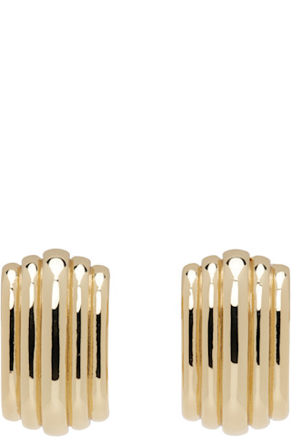 【関税込み】ANINE BING ゴールド Chunky Ribbed ピアス ANINE BINGのゴールド Chunky Ribbed ピアスがセール中