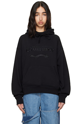【関税込み】Charles Jeffrey LOVERBOY ブラック ロゴ フーディ Charles Jeffrey LOVERBOYのブラック ロゴ フーディがセール中