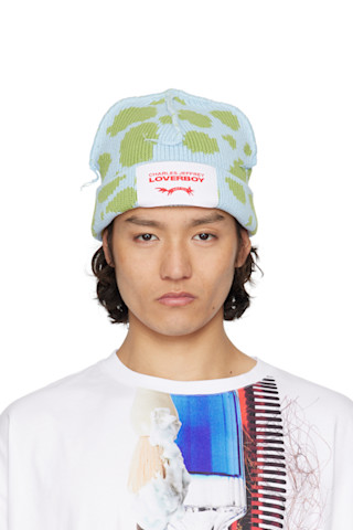 Charles Jeffrey LOVERBOY: Blue & Green Loverboy Beanie | SSENSE