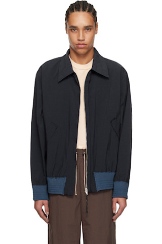 Camiel Fortgens: Navy Simple Bomber Jacket | SSENSE
