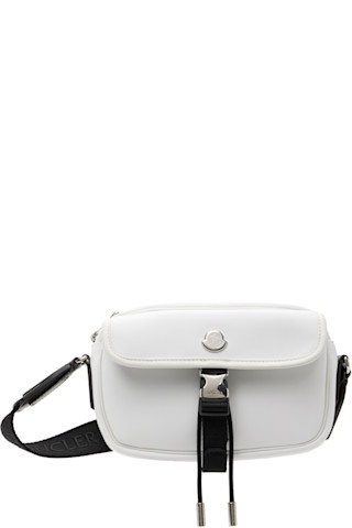 【関税込み】Moncler ホワイト Trick ドローストリング ポーチ Moncler: White New Trick Cross Body Pouch | SSENSE Canada