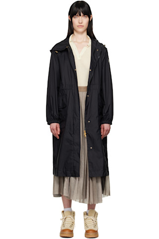 Moncler: Black Hiengos Hooded Rain Coat | SSENSE