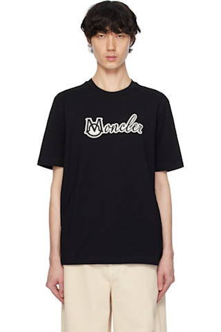 MONCLER×FELIX コラボ Tシャツ 刺繍 ブラック XLサイズ Moncler ロゴ Tシャツ | ブラック | FARFETCH JP