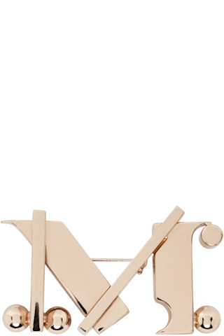 【関税込み】Max Mara ローズゴールド Gear M ブローチ Rose Gold Gear M Brooch by Max Mara on Sale