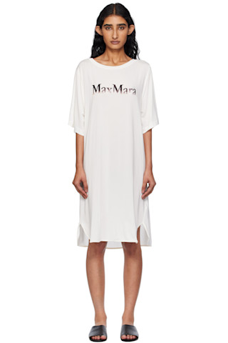 【関税込み】Max Mara ホワイト Luna ミニワンピース Max Mara: White Luna Minidress | SSENSE