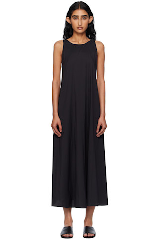 【関税込み】Max Mara ブラック Romea ミディアムワンピース Max Mara: ブラック Romea ミディアムワンピース | SSENSE 日本