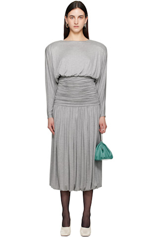 Nicklas Skovgaard: Gray Lori Midi Dress | SSENSE Nicklas Skovgaard: Gray Lori Midi Dress | SSENSE