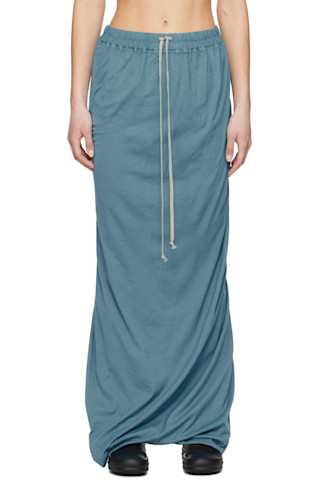 Rick Owens drkshdw ピラースカート Blue Hollywood Pull On Pillar Maxi Skirt by Rick Owens DRKSHDW on Sale